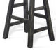 Rena Counter Stool Set of 2 Saddle Seat Black Sand Mahogany Wood BM325449