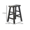 Rena Counter Stool Set of 2 Saddle Seat Black Sand Mahogany Wood BM325449