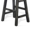 Rena Barstool Set of 2 Saddle Style Seat Black Sand Mahogany Wood BM325450