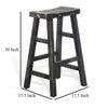 Rena Barstool Set of 2 Saddle Style Seat Black Sand Mahogany Wood BM325450