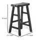 Rena Barstool Set of 2 Saddle Style Seat Black Sand Mahogany Wood BM325450