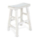 Rena Counter Stool Set of 2, Saddle Seat, White Sand Mahogany Wood