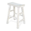 Rena Counter Stool Set of 2 Saddle Seat White Sand Mahogany Wood