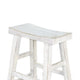 Rena Counter Stool Set of 2 Saddle Seat White Sand Mahogany Wood