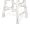 Rena Counter Stool Set of 2 Saddle Seat White Sand Mahogany Wood