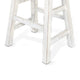 Rena Counter Stool Set of 2 Saddle Seat White Sand Mahogany Wood