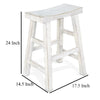 Rena Counter Stool Set of 2 Saddle Seat White Sand Mahogany Wood