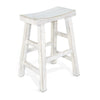 Rena Counter Stool Set of 2 Saddle Seat White Sand Mahogany Wood