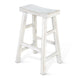 Rena Bar Stool Set of 2 Saddle Style Seat White Sand Mahogany Wood