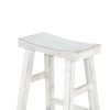 Rena Bar Stool Set of 2 Saddle Style Seat White Sand Mahogany Wood