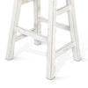 Rena Bar Stool Set of 2 Saddle Style Seat White Sand Mahogany Wood