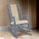 Rena Rocking Chair, Cushion Seat and Back, Blue Mahogany Mindy Wood
