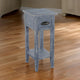 Rena Chairside Table with Drawer and Shelf, 14" Blue Mahogany Wood