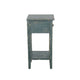 Rena Chairside Table Drawer and Shelf 14’’ Rustic Green Mahogany Wood BM325468