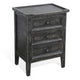 Rena End Table with 3 Drawers 19’’ Distressed Black Mahogany Wood BM325471