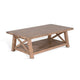 Anva Coffee Table Light Brown Mahogany Wood Shelf Rectangular 52’’ BM325472