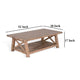 Anva Coffee Table Light Brown Mahogany Wood Shelf Rectangular 52’’ BM325472