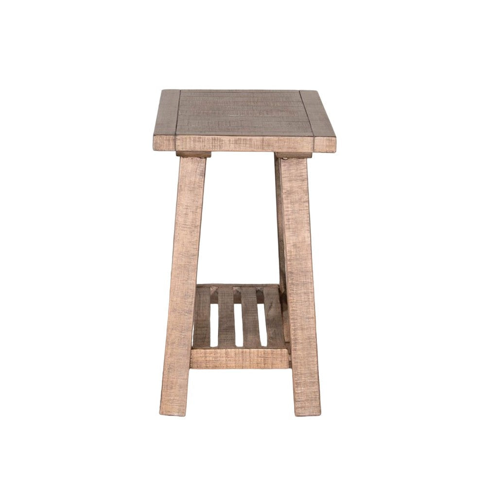 Anva Accent Chairside Table Light Brown Mahogany Rectangular 28’’ BM325473
