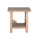 Anva End Table Light Brown Mahogany Wood 1 Shelf Rectangular 24’’ BM325474