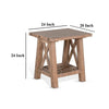 Anva End Table Light Brown Mahogany Wood 1 Shelf Rectangular 24’’ BM325474