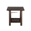 Anva Side End Table Dark Brown Mahogany Wood Shelf Rectangular 24’’ BM325478