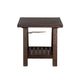 Anva Side End Table Dark Brown Mahogany Wood Shelf Rectangular 24’’ BM325478