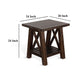 Anva Side End Table Dark Brown Mahogany Wood Shelf Rectangular 24’’ BM325478