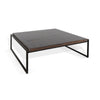 Lery Coffee Table Dark Brown 50’’ Square Wood Top Black Metal Frame BM325480