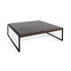 Lery Coffee Table Dark Brown 50’’ Square Wood Top Black Metal Frame BM325480