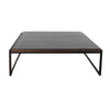 Lery Coffee Table Dark Brown 50’’ Square Wood Top Black Metal Frame BM325480