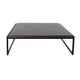 Lery Coffee Table Dark Brown 50’’ Square Wood Top Black Metal Frame BM325480