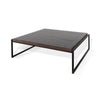 Lery Coffee Table Dark Brown 50’’ Square Wood Top Black Metal Frame BM325480