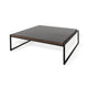 Lery Coffee Table Dark Brown 50’’ Square Wood Top Black Metal Frame BM325480
