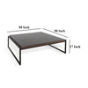 Lery Coffee Table Dark Brown 50’’ Square Wood Top Black Metal Frame BM325480