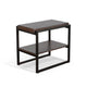 Lery Accent Chairside Table Dark Brown Mahogany Wood 24’’ Black Metal BM325481