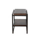 Lery Accent Chairside Table Dark Brown Mahogany Wood 24’’ Black Metal BM325481