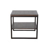 Lery End Table Dark Brown Wood 24’’ Black Metal Frame Bottom Shelf BM325482