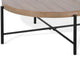 Reena Coffee Table Light Brown Mahogany Black Metal Frame Round 39’’ BM325484