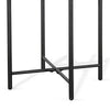 Reena Accent Chairside Table Light Brown Wood Black Metal Round 22’’ BM325485