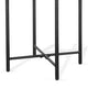 Reena Accent Chairside Table Light Brown Wood Black Metal Round 22’’ BM325485