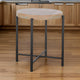 Reena Accent Chairside Table, Light Brown Wood, Black Metal, Round 22"