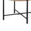 Reena End Table Light Brown Mahogany Black Metal Frame Round 28’’ BM325486