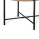 Reena End Table Light Brown Mahogany Black Metal Frame Round 28’’ BM325486