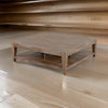 Lilly Coffee Table, 1 Shelf, Light Brown Mahogany Wood, Square 48"
