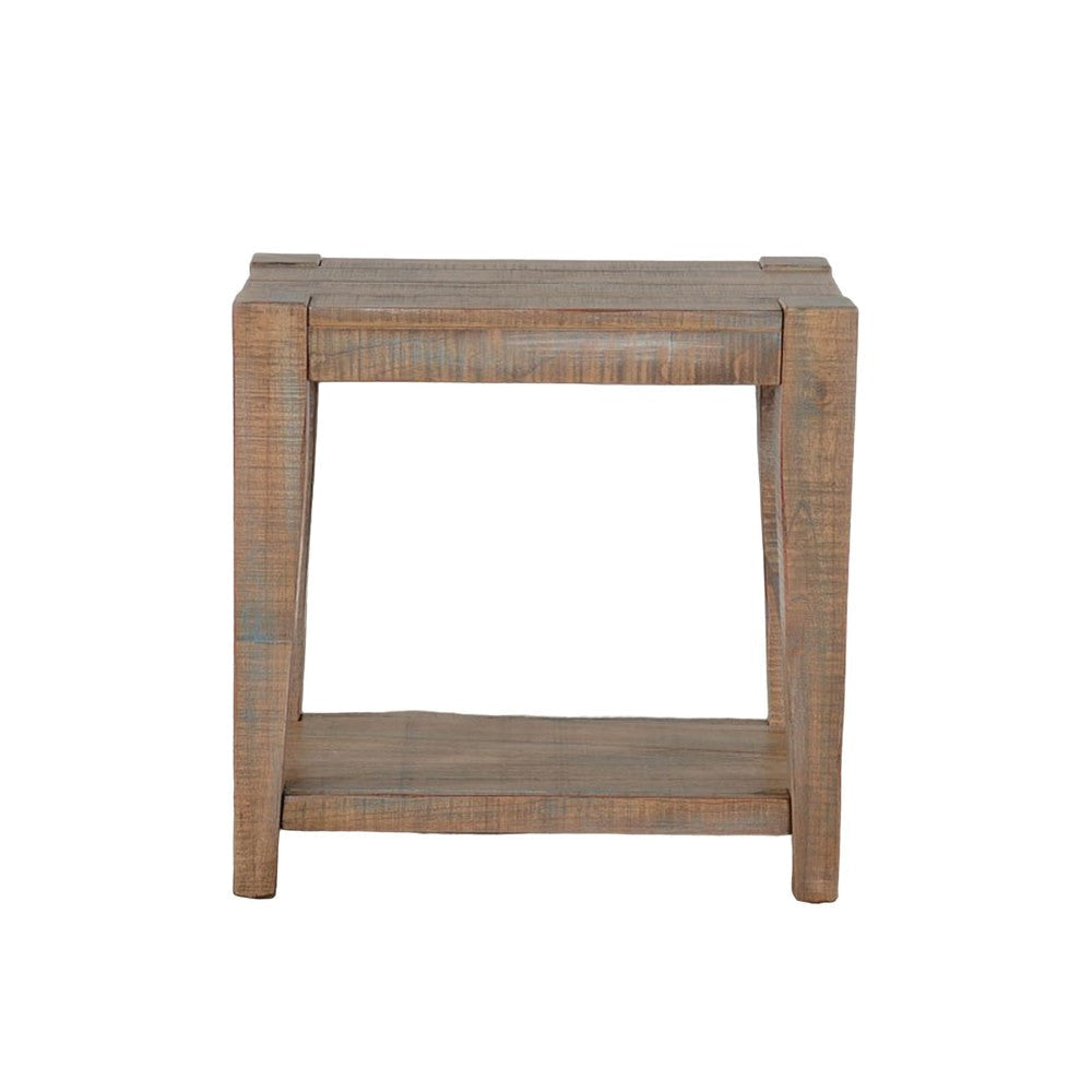 Lilly Accent Chairside Table Light Brown Mahogany Rectangular 25’’ BM325488