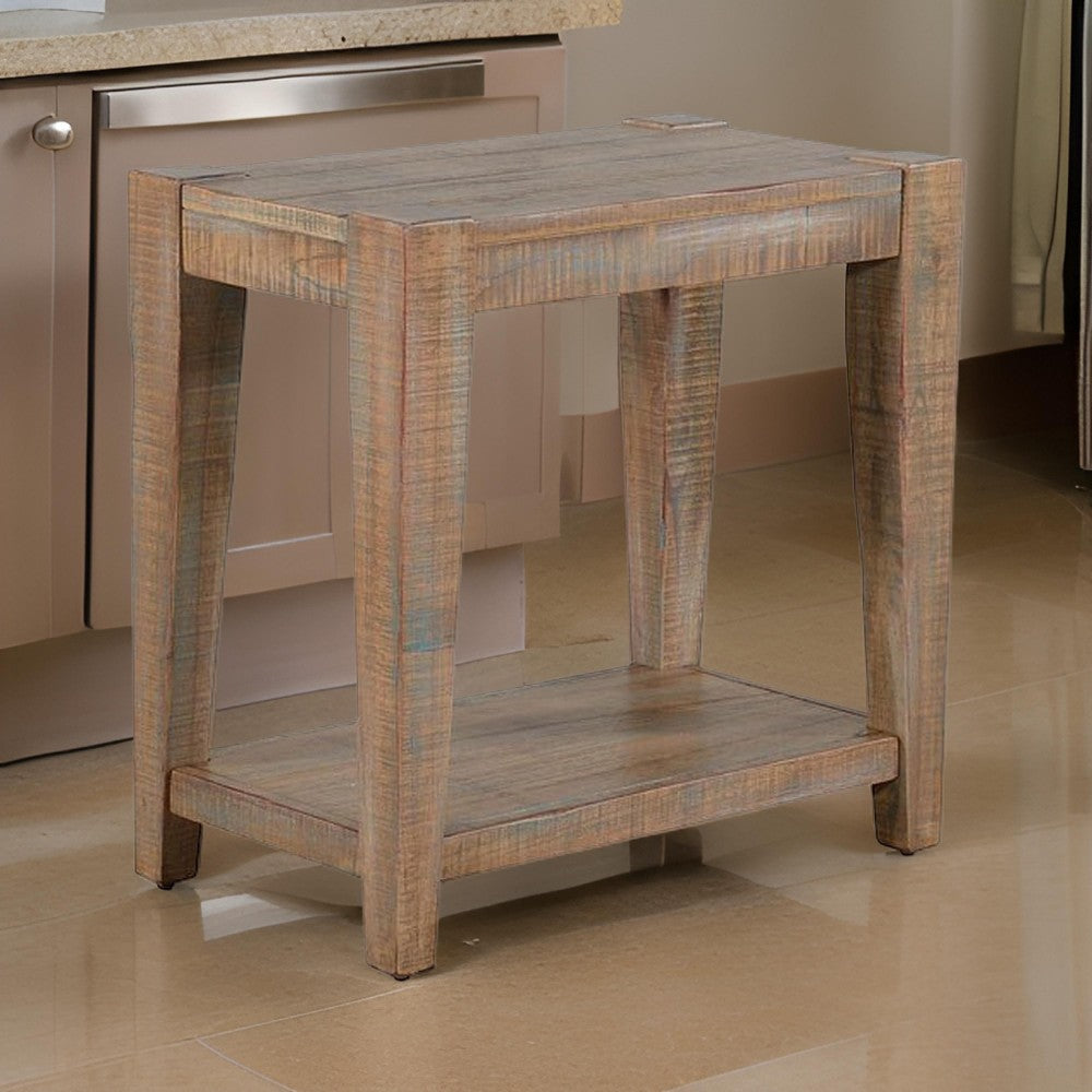 Lilly Accent Chairside Table, Light Brown Mahogany, Rectangular 25"
