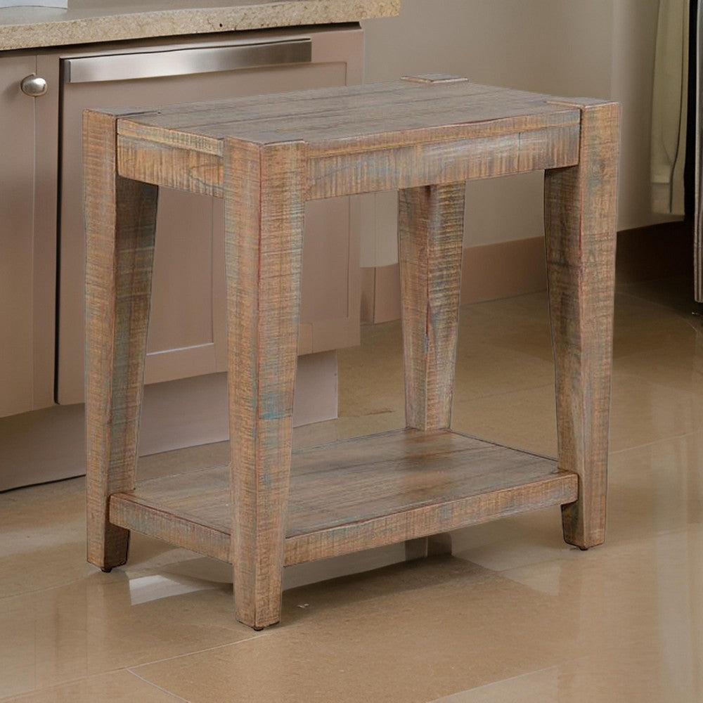 Lilly Accent Chairside Table, Light Brown Mahogany, Rectangular 25"