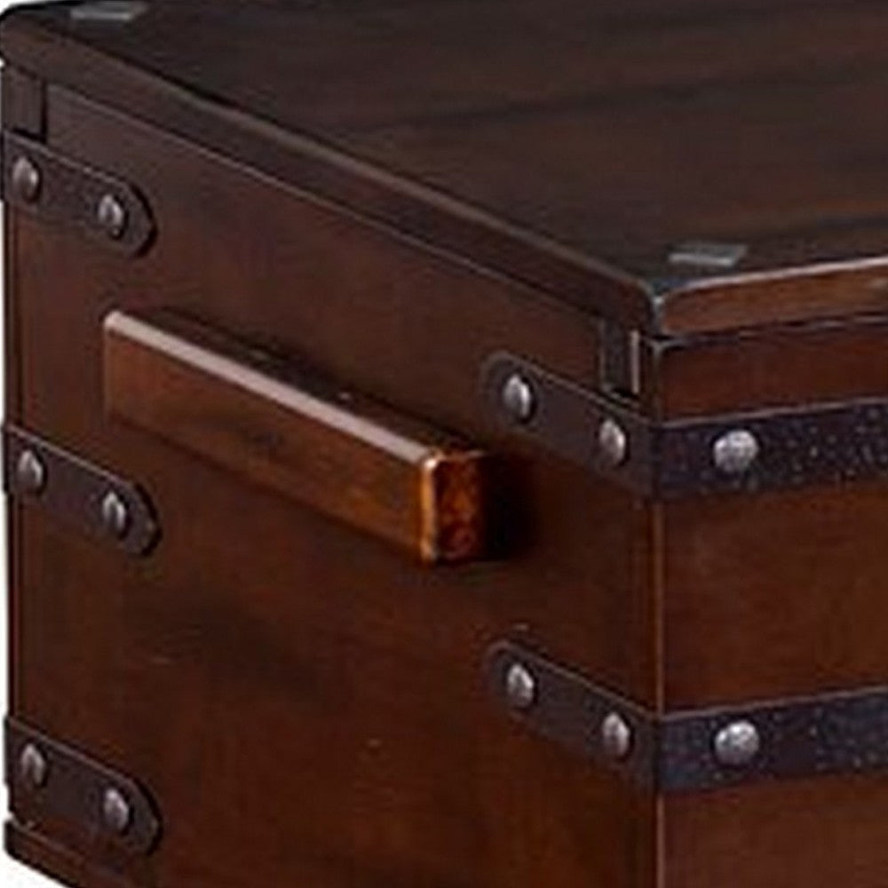 Odel Trunk Coffee Table Dark Brown Mahogany Rectangular 48’’ Top BM325491