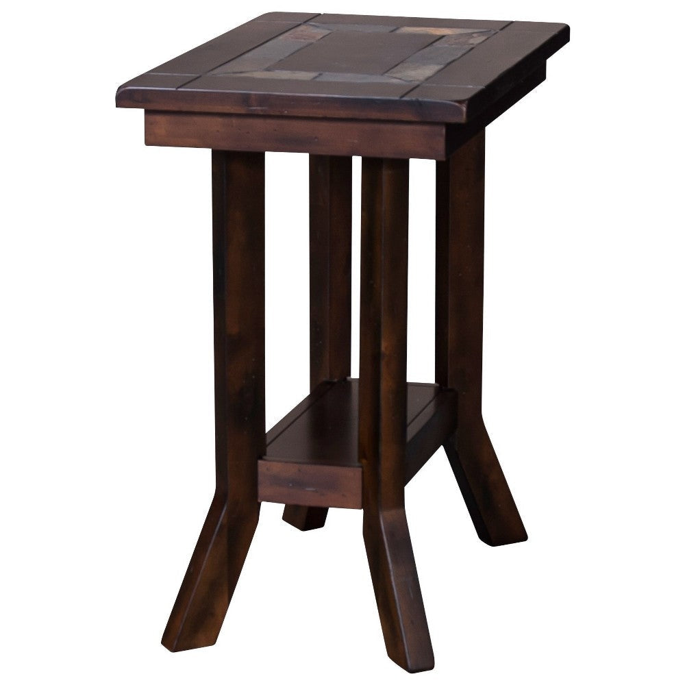 Odel Accent Chairside Table Dark Brown Mahogany Rectangular 25’’ Top BM325493