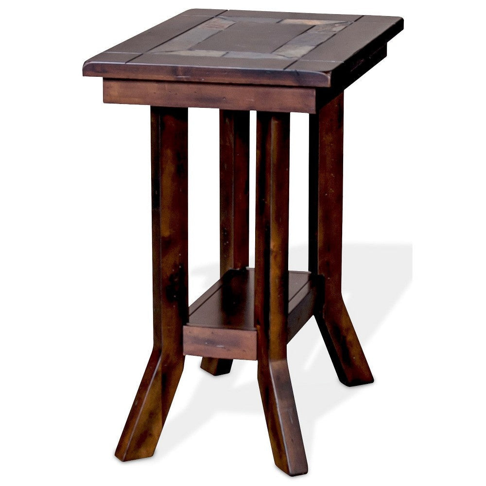 Odel Accent Chairside Table Dark Brown Mahogany Rectangular 25’’ Top BM325493